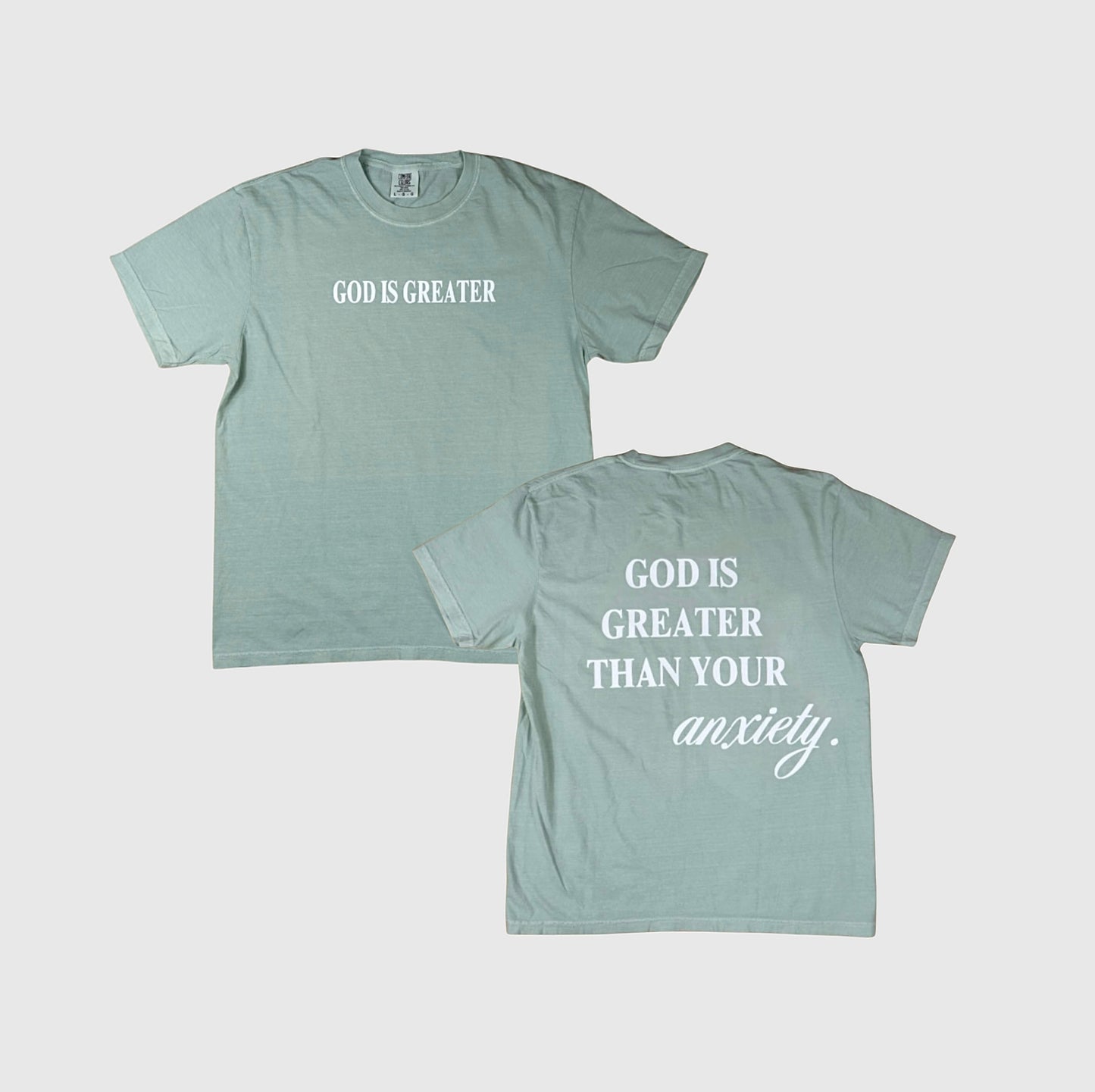 god is greater than anxiety tee